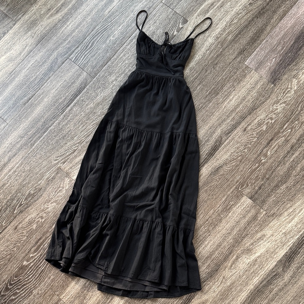 Black Maxi Dress w/ Strappy Open Back